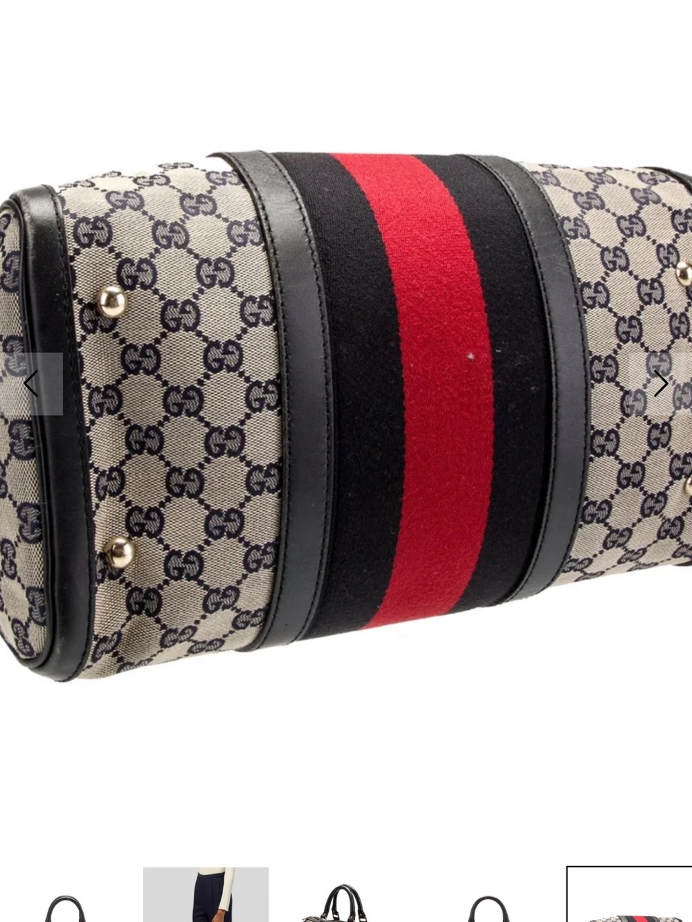 Gucci- Vintage GG Canvas Boston Medium - Picture 4 of 5